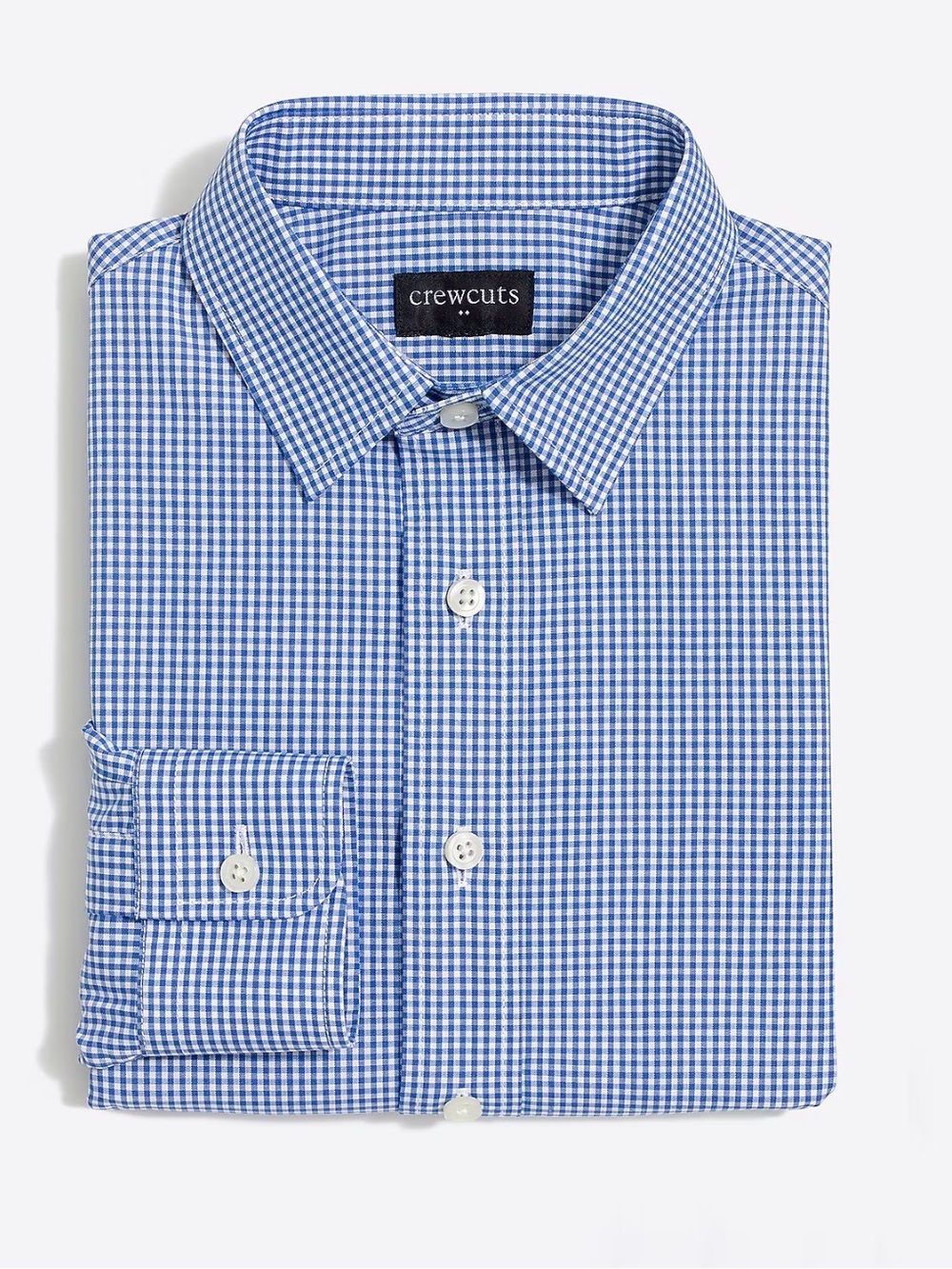 J.Crew Boys’ Thompson Flex Gingham Button Down Shirt Blue White Size 6-7